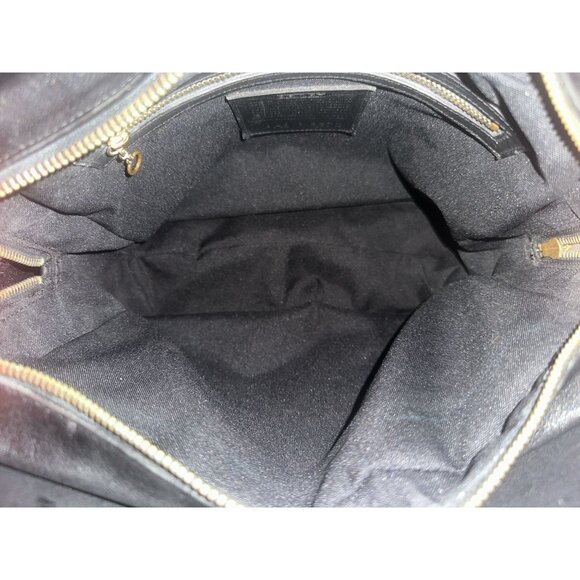 VTG Coach Purse Navy Leather Brass Compartment Tote 9872 Costa Rica Y2K Shopper - Picture 9 of 10